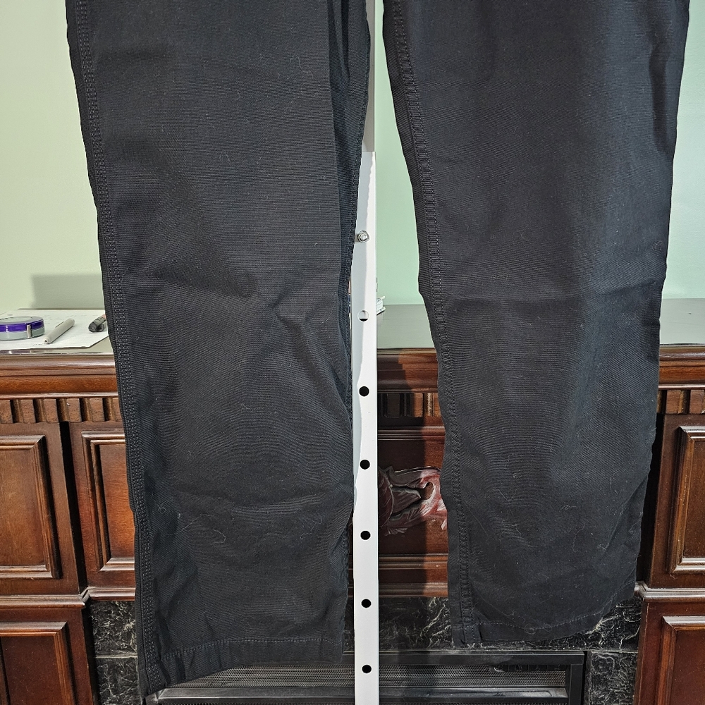 Mens Carhartt Rugged Flex Relaxed Fit Canvas Workpant in Black 38x34 - Picture 3 of 9